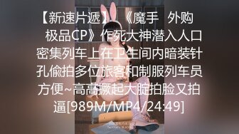 【新速片遞】  《魔手☛外购☀️极品CP》作死大神潜入人口密集列车上在卫生间内暗装针孔偸拍多位旅客和制服列车员方便~高高撅起大腚拍脸又拍逼[989M/MP4/24:49]